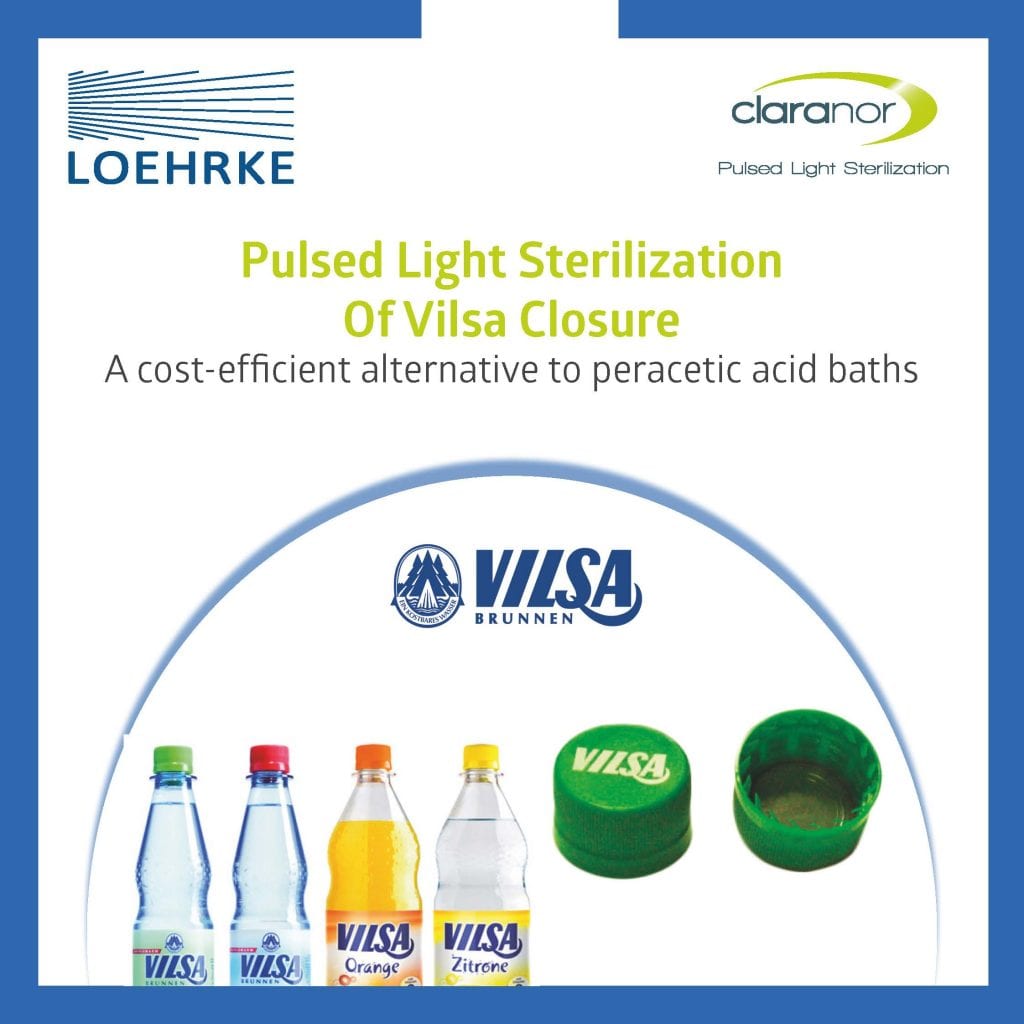 Pulsed light sterilization of Vilsa closure , Claranor sterilization of the Vilsa cap: an economical alternative to the PAA baths
