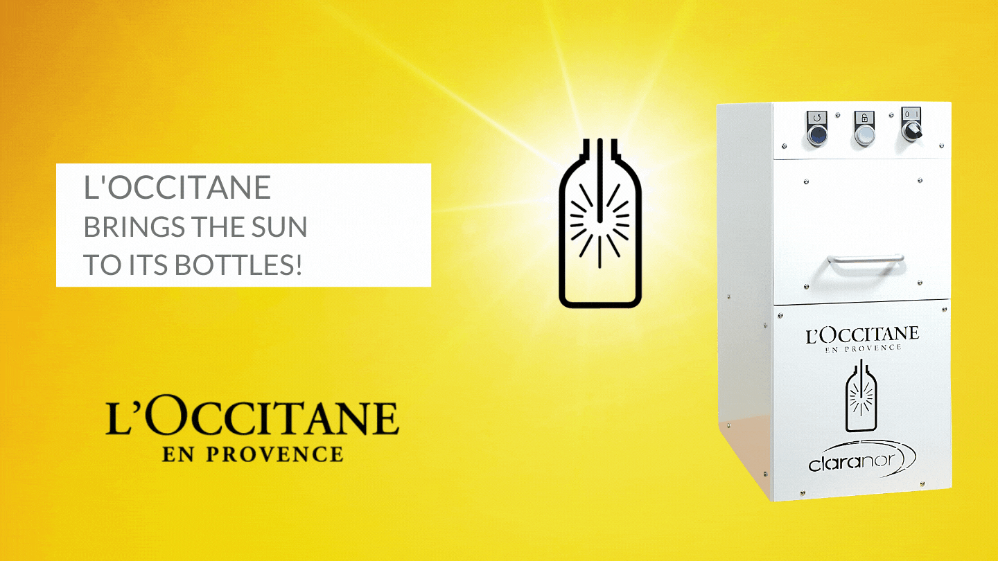 L’Occitane brings the sun to its bottles! Ste'Refill Claranor pulsed light for l'Occitane, Claranor Ste’Refill® for l’Occitane