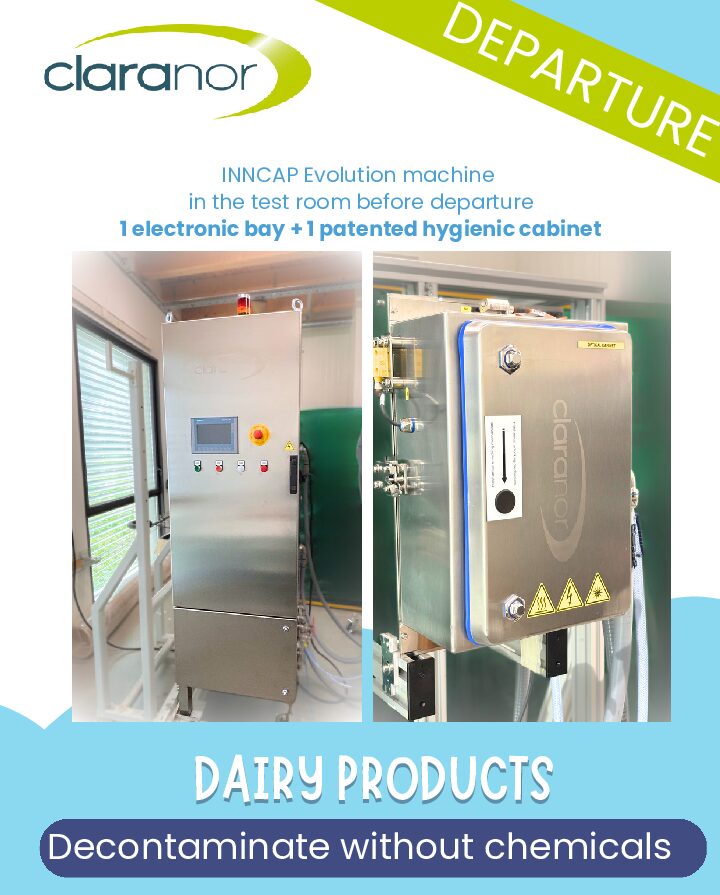 Dairy products: chemical-free decontamination with Claranor Evolution, Dairy products: chemical-free decontamination with Claranor Evolution