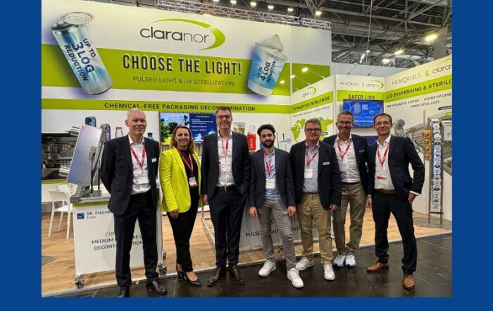 Claranor team at Interpack 2026 with DR FISCHER and PRIMOREELS